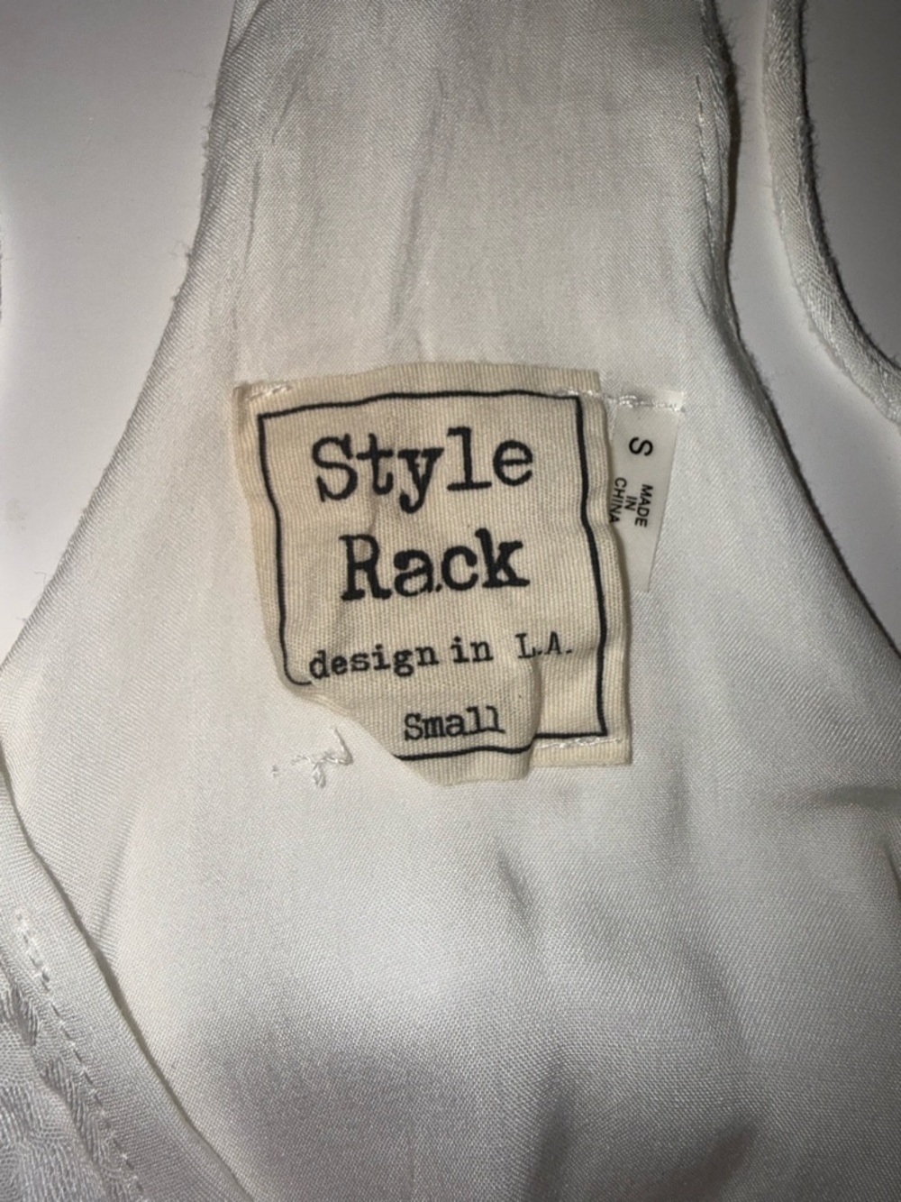Style Rack White Racerback Lined Textured Mini Dress Small - Picture 5 of 6